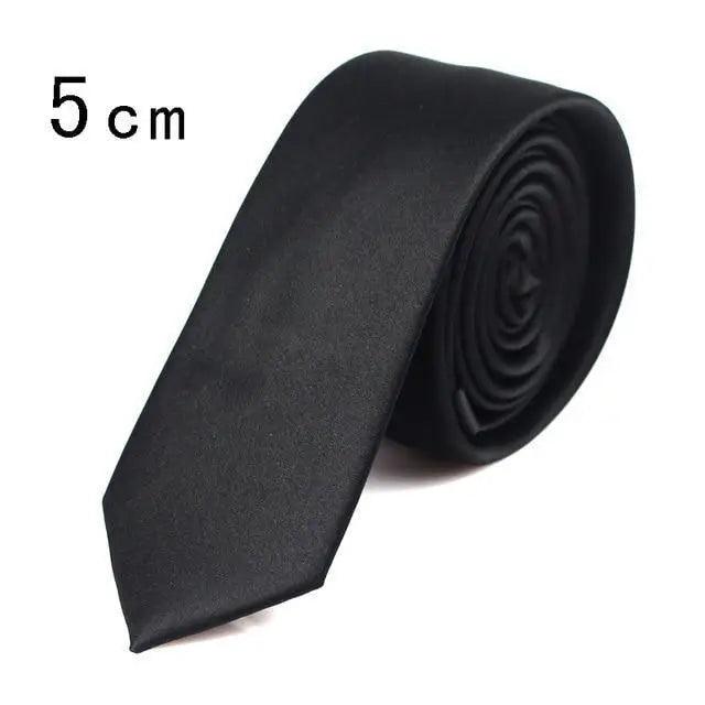 Corbata delgada negra elegante para hombres - Calidad premium