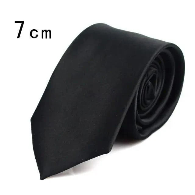 Corbata delgada negra elegante para hombres - Calidad premium