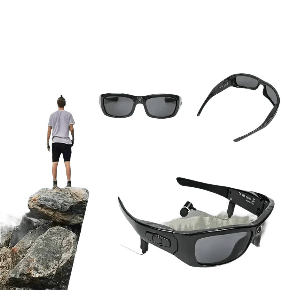 Black Camcorder Glasses with HD 1080P Mini Camcorder