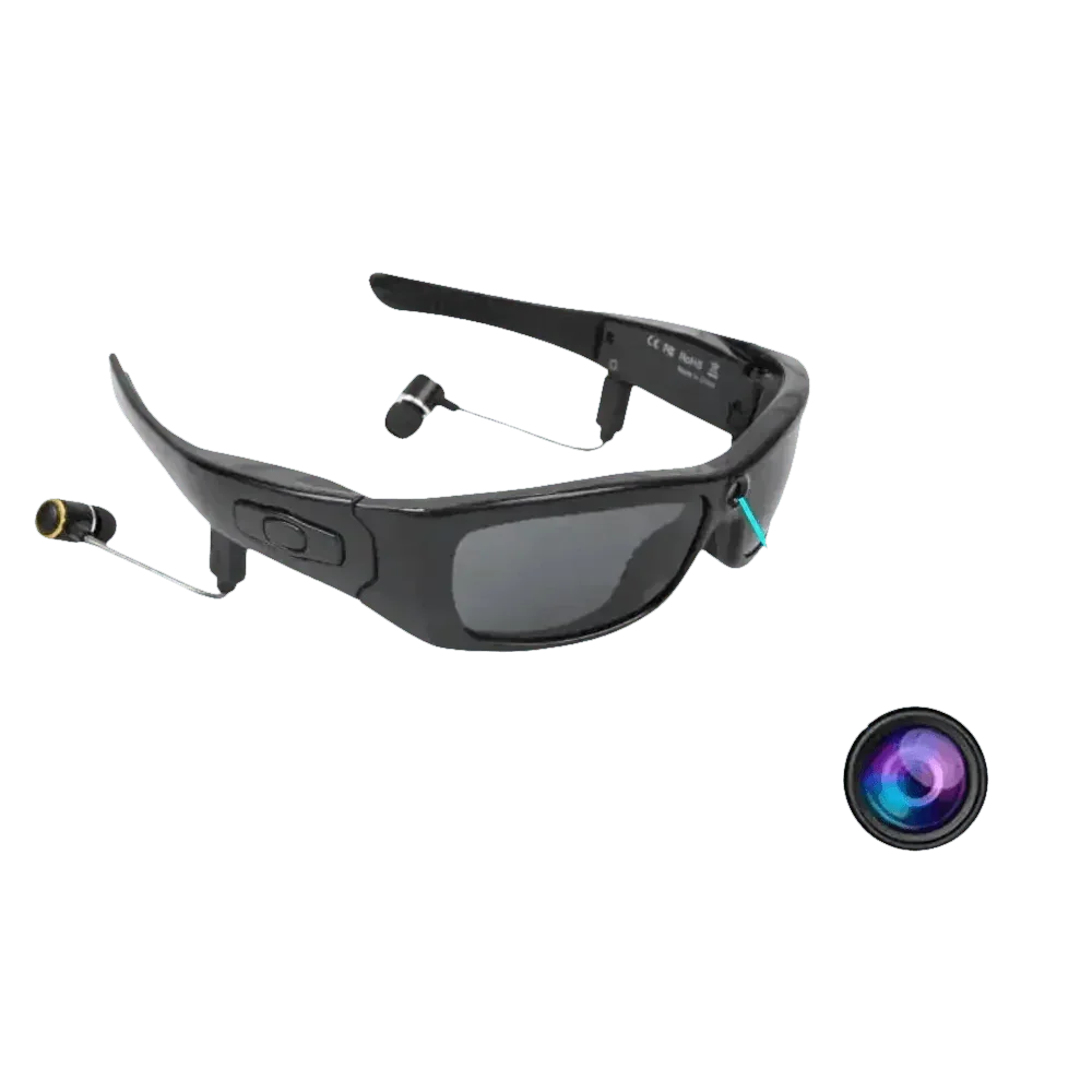 Black Camcorder Glasses with HD 1080P Mini Camcorder