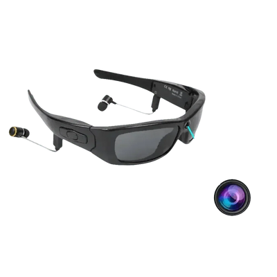 Black Camcorder Glasses with HD 1080P Mini Camcorder