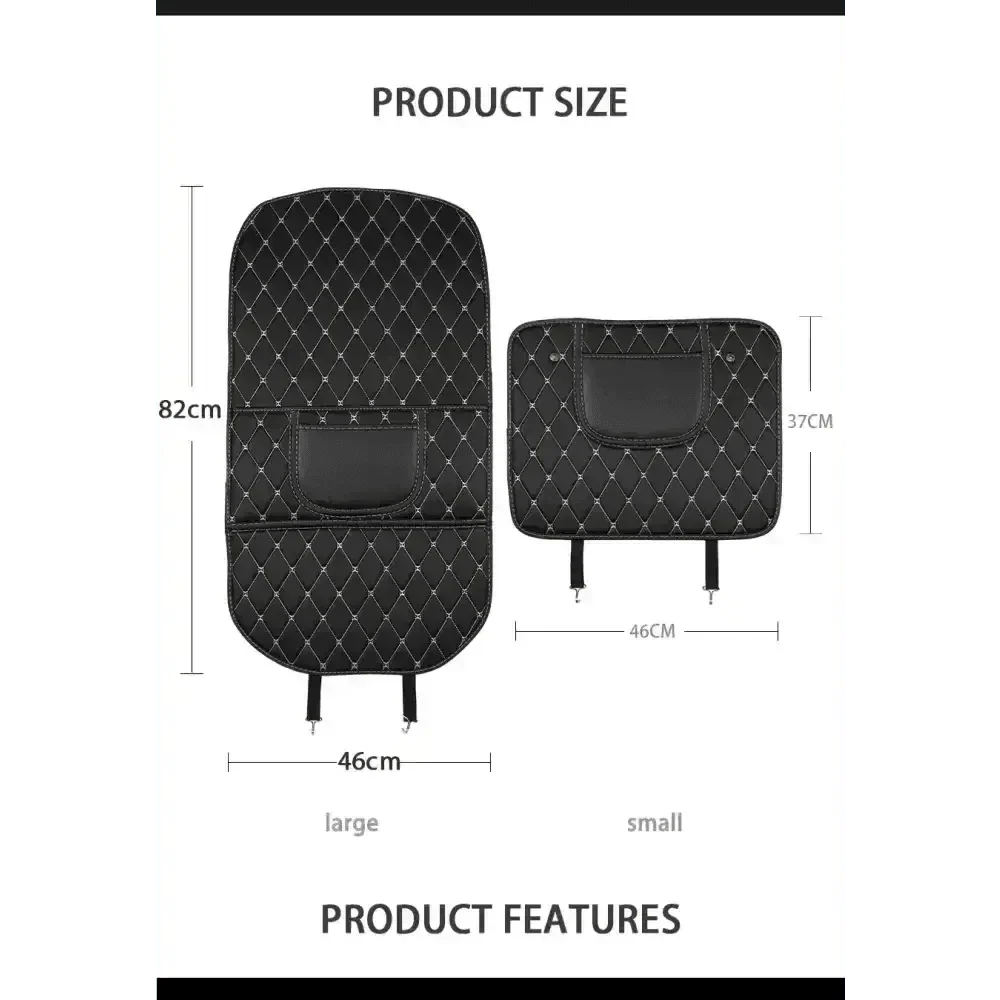 Tapis de protection de siège de voiture noir avec surpiqûres rouges