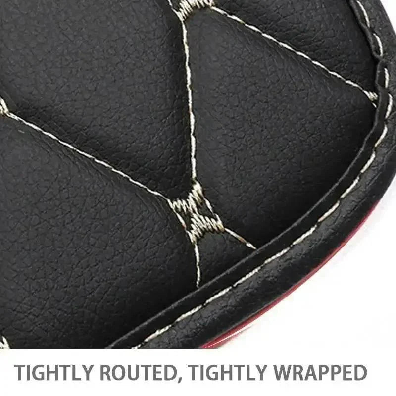 Tapis de protection de siège de voiture noir avec surpiqûres rouges