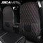 Tapis de protection de siège de voiture noir avec surpiqûres rouges