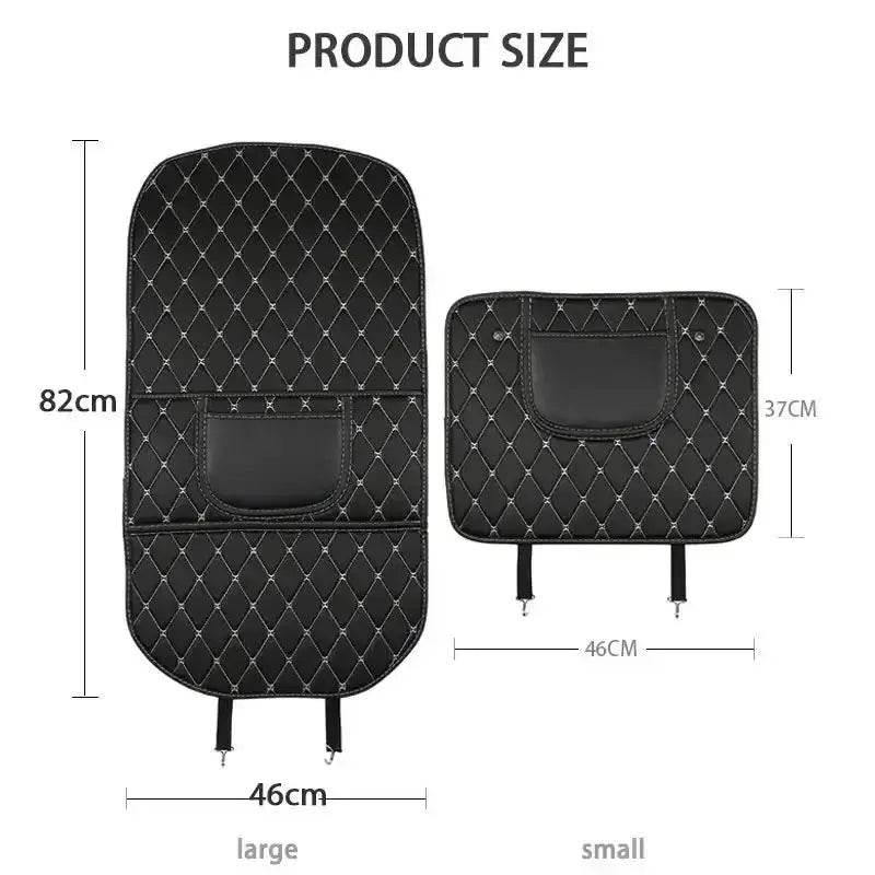 Tapis de protection de siège de voiture noir avec surpiqûres rouges