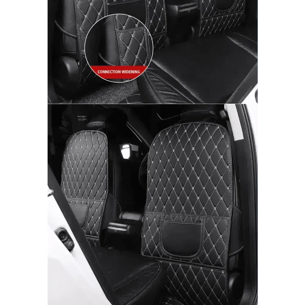 Tapis de protection de siège de voiture noir avec surpiqûres rouges