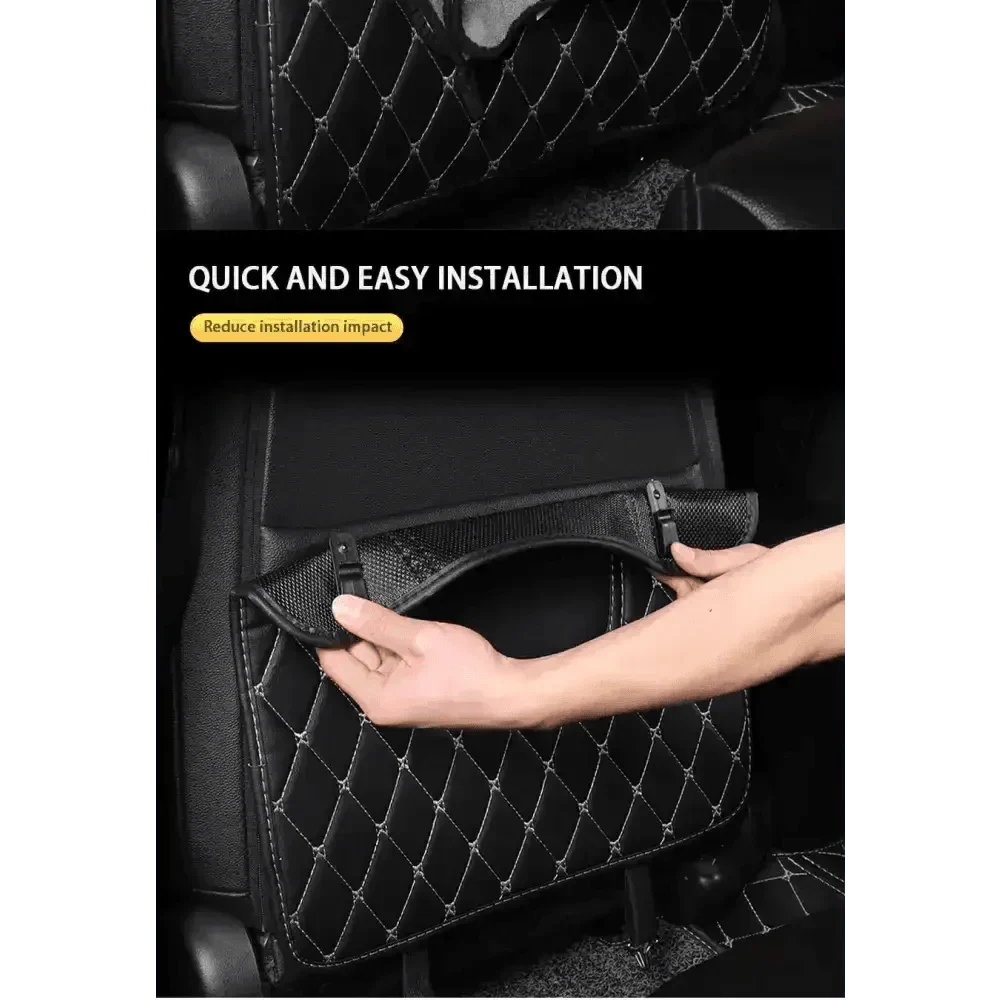 Tapis de protection de siège de voiture noir avec surpiqûres rouges