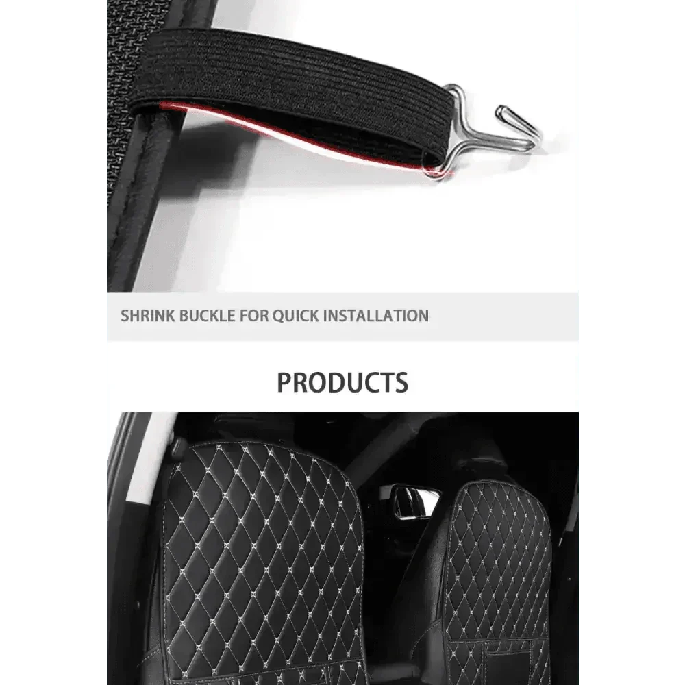 Tapis de protection de siège de voiture noir avec surpiqûres rouges