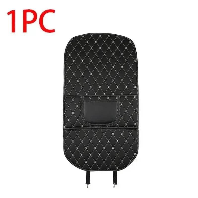 Tapis de protection de siège de voiture noir avec surpiqûres rouges