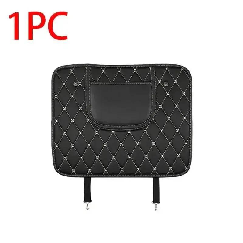 Tapis de protection de siège de voiture noir avec surpiqûres rouges