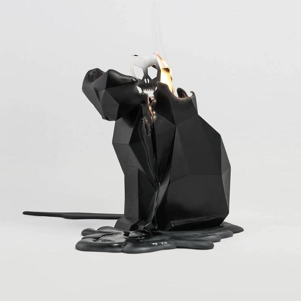 Black Cat Skeleton Candle - Unique Gift for Cat Lovers