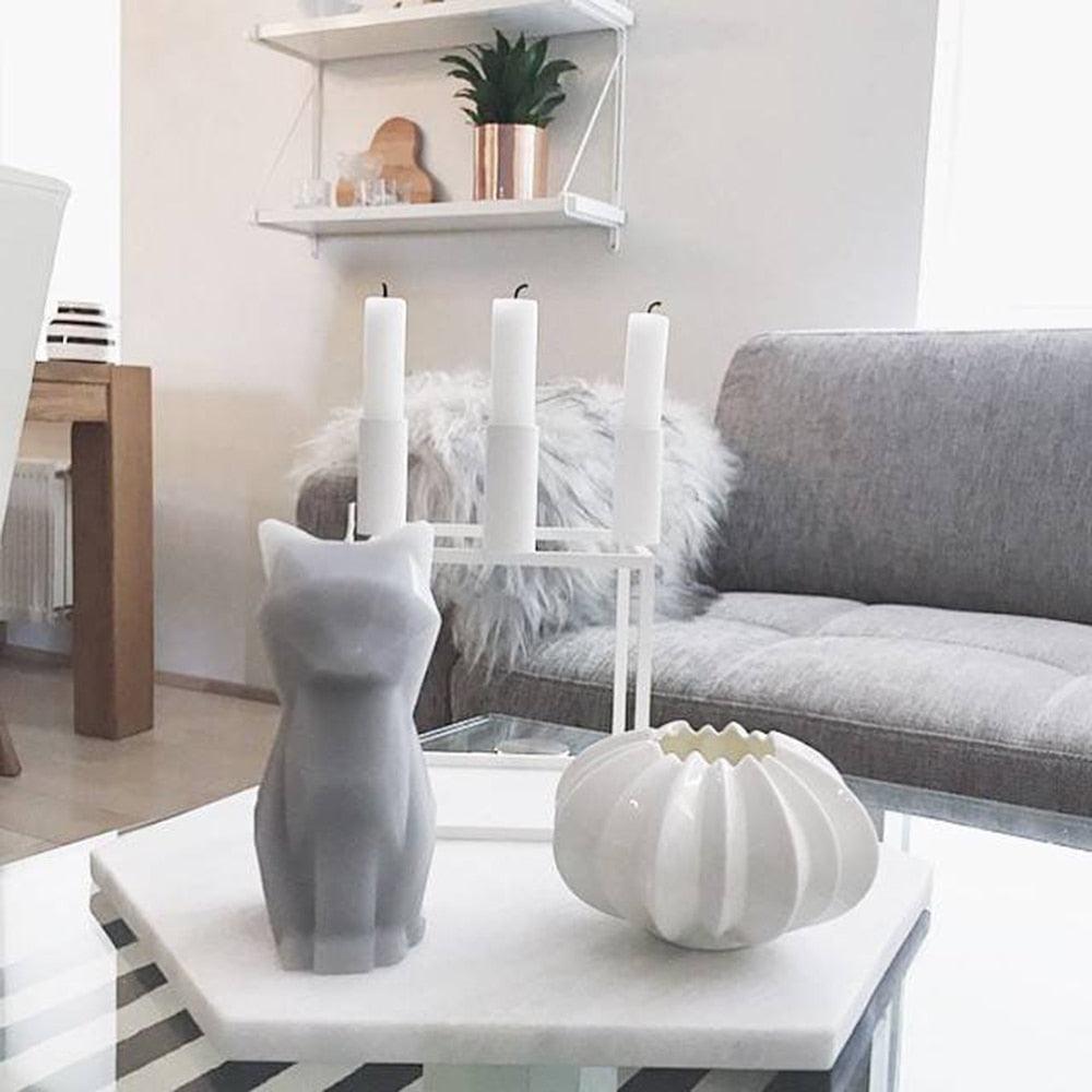Black Cat Skeleton Candle - Unique Gift for Cat Lovers
