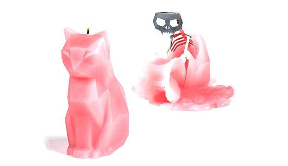 Black Cat Skeleton Candle - Unique Gift for Cat Lovers