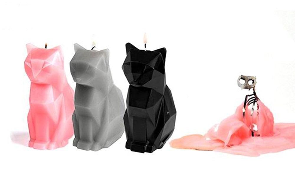 Black Cat Skeleton Candle - Unique Gift for Cat Lovers