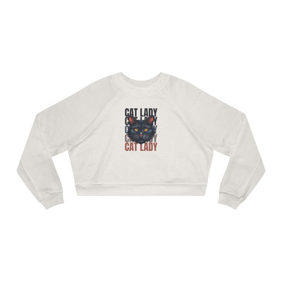 Black Cat Lady Cropped Pullover