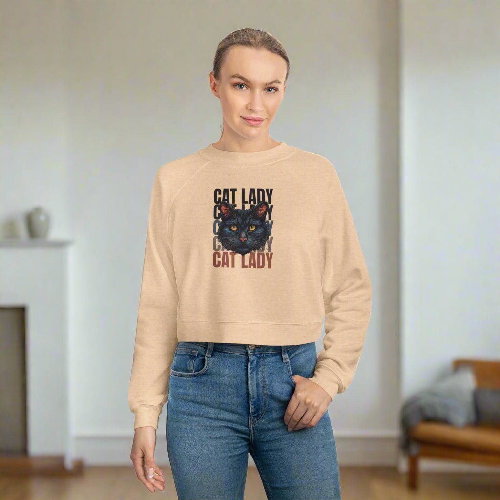 Sudadera recortada de mujer Gato Negro