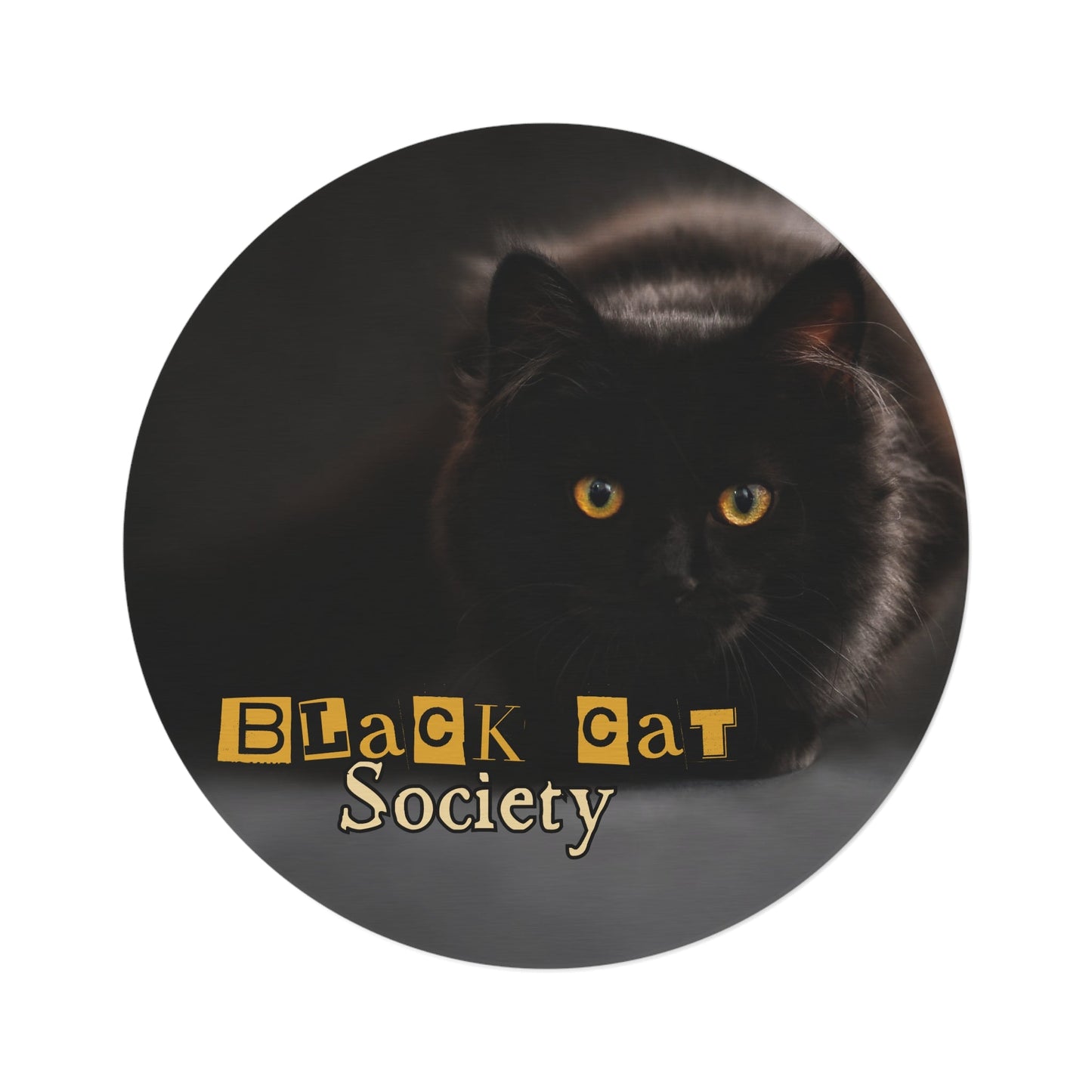Black Cat Society Round Rug - Cozy Decor for Cat Lovers
