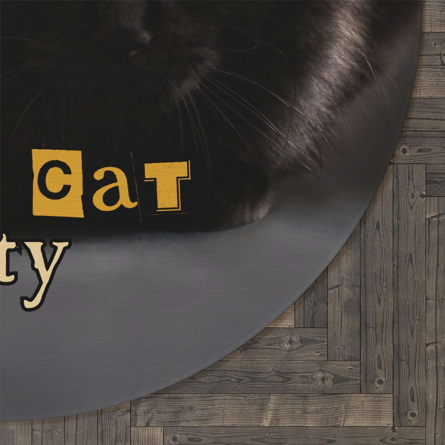 Black Cat Society Round Rug - Cozy Decor for Cat Lovers