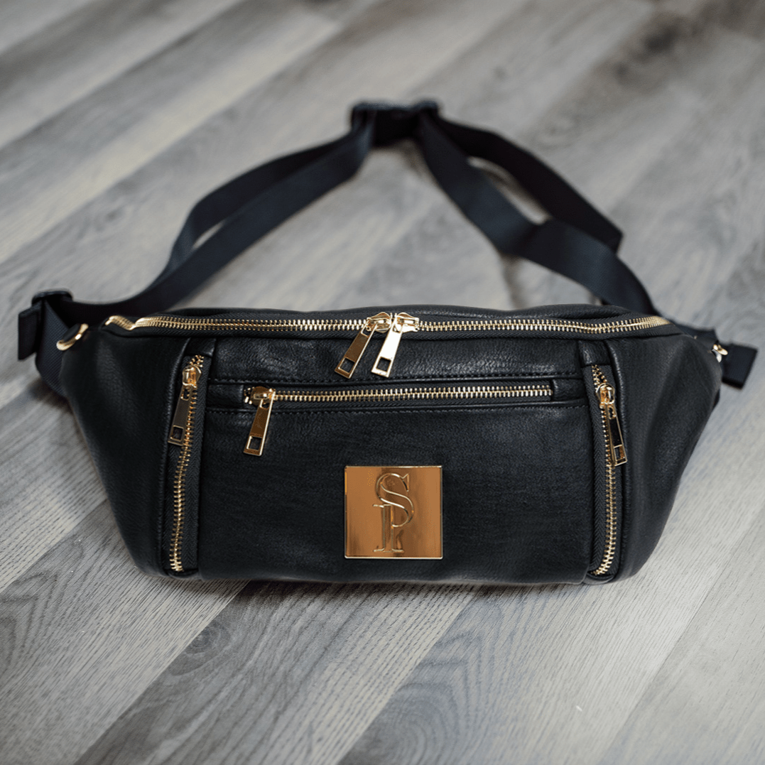 Bolso bandolera de cuero negro