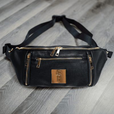Premium Black Leather Sling Bag for Versatile Style - Korvel