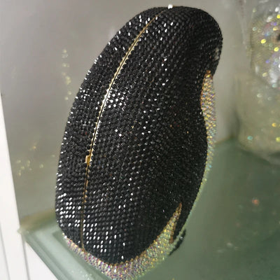 Elegant Black Diamond Animal Shape Evening Bag