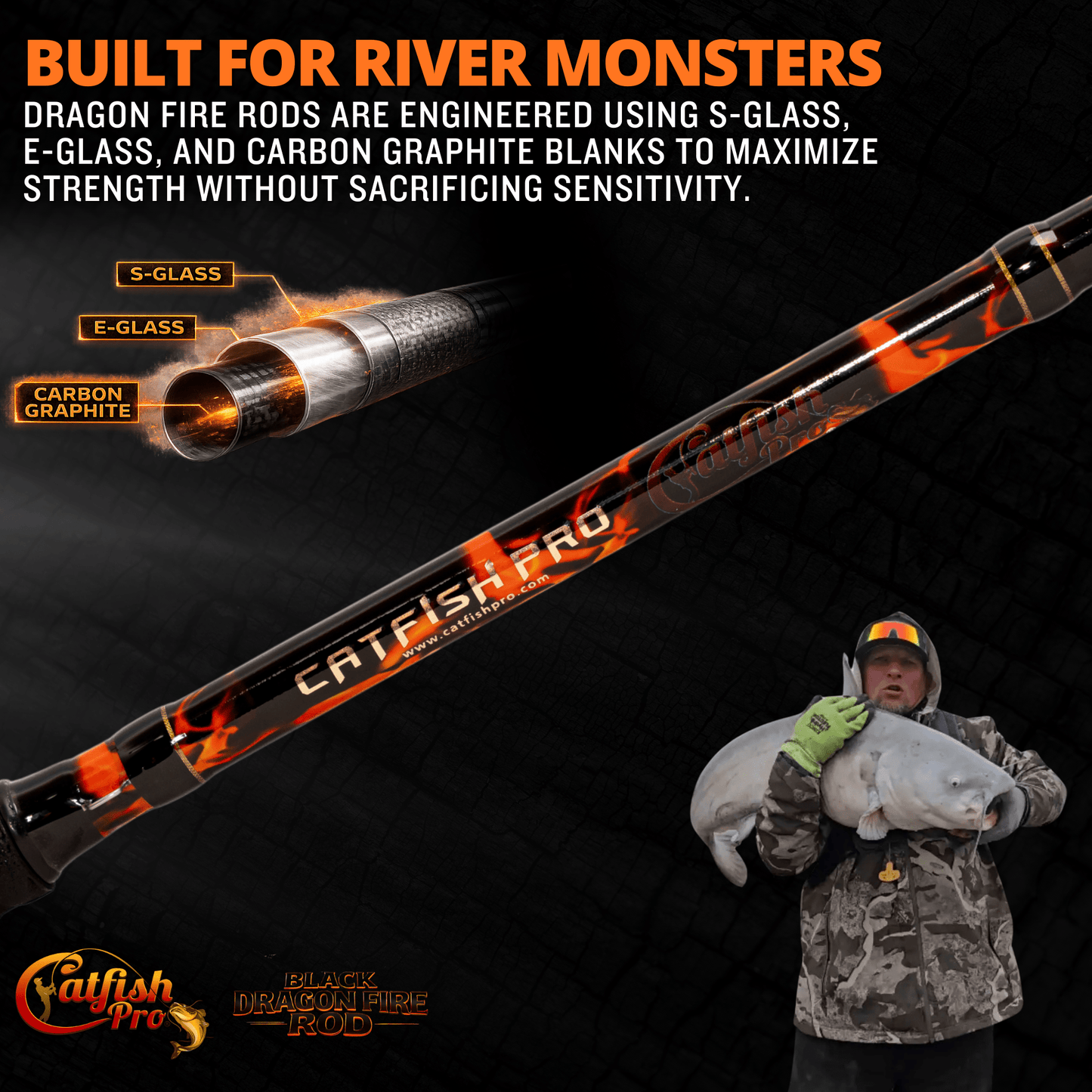 Ultimate Black Dragon Catfish Casting Rod - Korvel