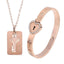 Ensemble de collier et bracelet cœur noir - Bijoux en acier inoxydable