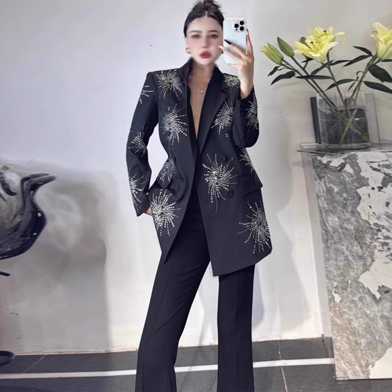 Black high-end suit jacket for women loose fitting suit for women - Korvel
