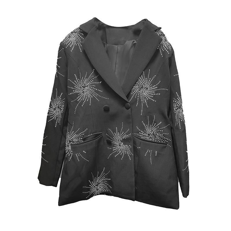 Black high-end suit jacket for women loose fitting suit for women - Korvel