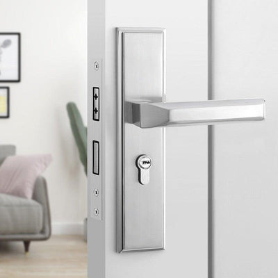 Mango contemporáneo de puerta interior negra con cerradura de privacidad