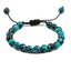 Bracelet en Pierre de Lave Noire avec Charme Couronne pour Couples