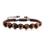 Bracelet en Pierre de Lave Noire avec Charme Couronne pour Couples