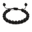 Bracelet en Pierre de Lave Noire avec Charme Couronne pour Couples