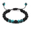 Bracelet en Pierre de Lave Noire avec Charme Couronne pour Couples