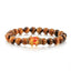 Bracelet en Pierre de Lave Noire avec Charme Couronne pour Couples