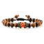 Bracelet en Pierre de Lave Noire avec Charme Couronne pour Couples