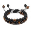 Bracelet en Pierre de Lave Noire avec Charme Couronne pour Couples
