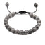 Bracelet en Pierre de Lave Noire avec Charme Couronne pour Couples