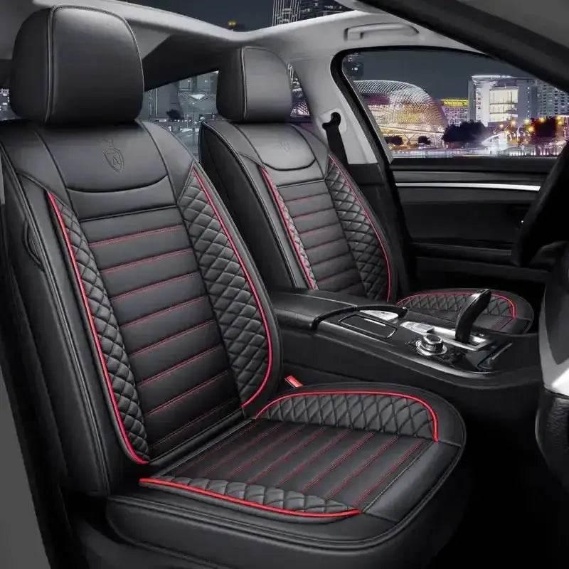Premium Black Leather Car Seat Covers by Seametal