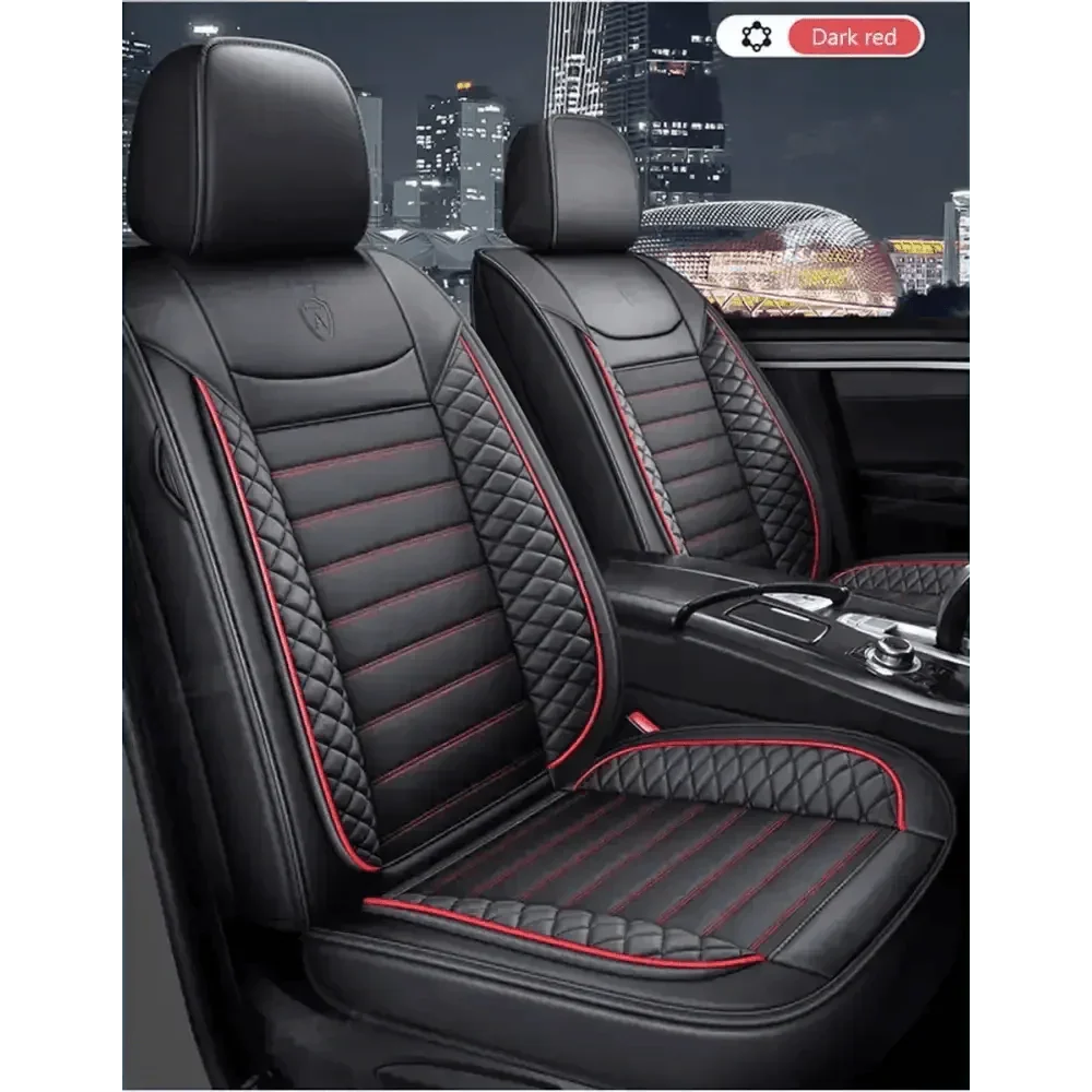 Premium Black Leather Car Seat Covers by Seametal