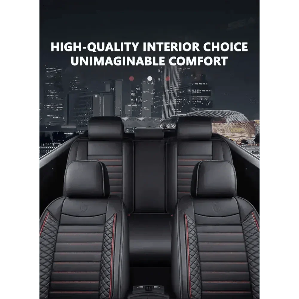 Premium Black Leather Car Seat Covers by Seametal