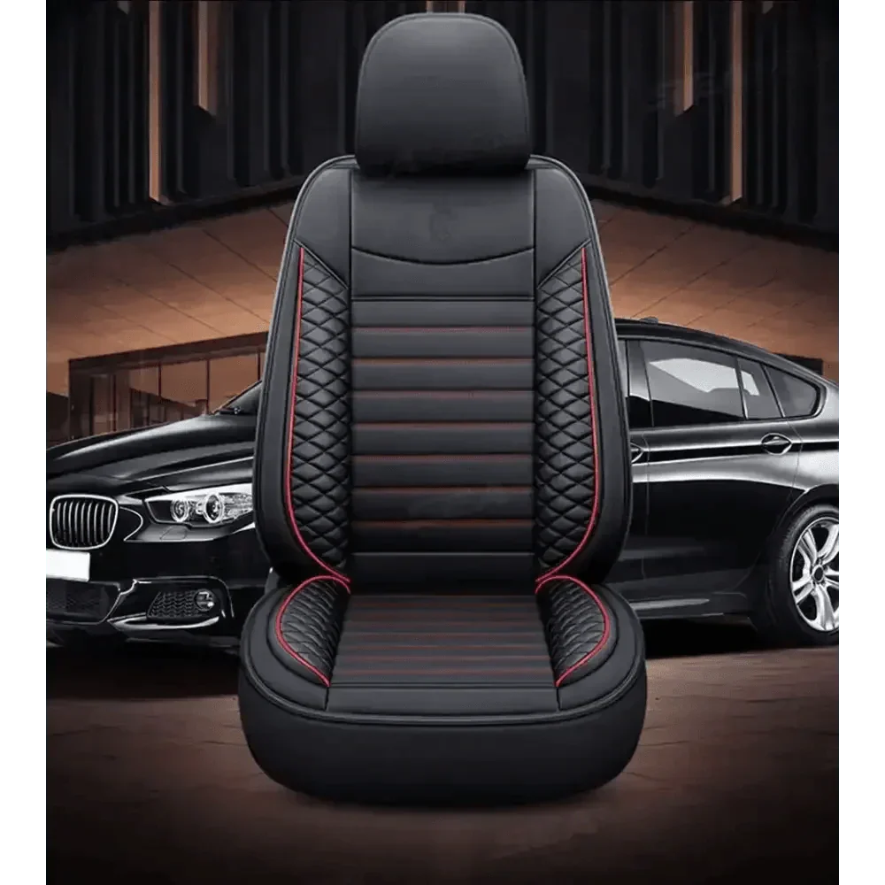 Premium Black Leather Car Seat Covers by Seametal
