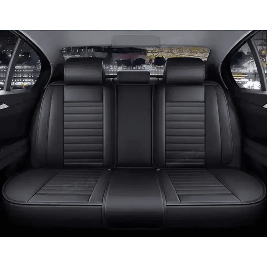 Premium Black Leather Car Seat Covers by Seametal