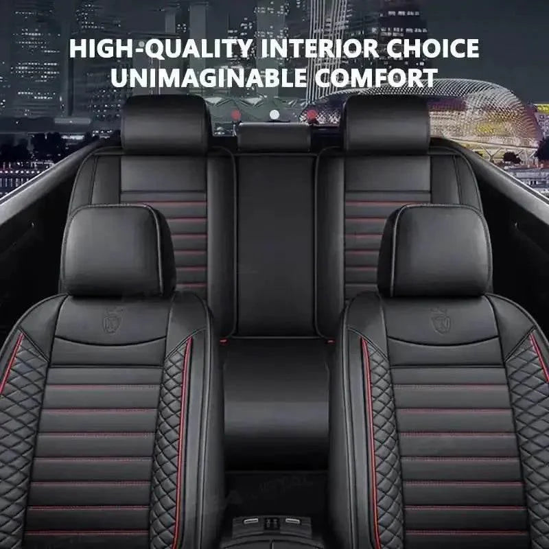 Premium Black Leather Car Seat Covers by Seametal