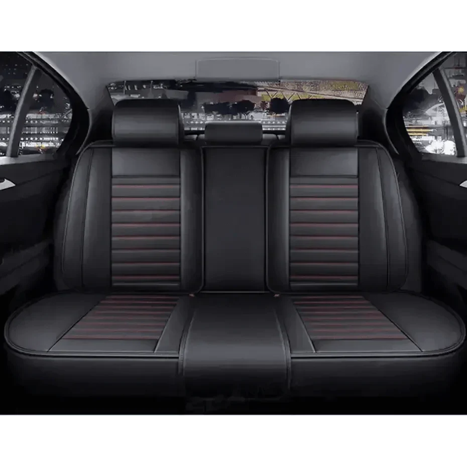 Premium Black Leather Car Seat Covers by Seametal