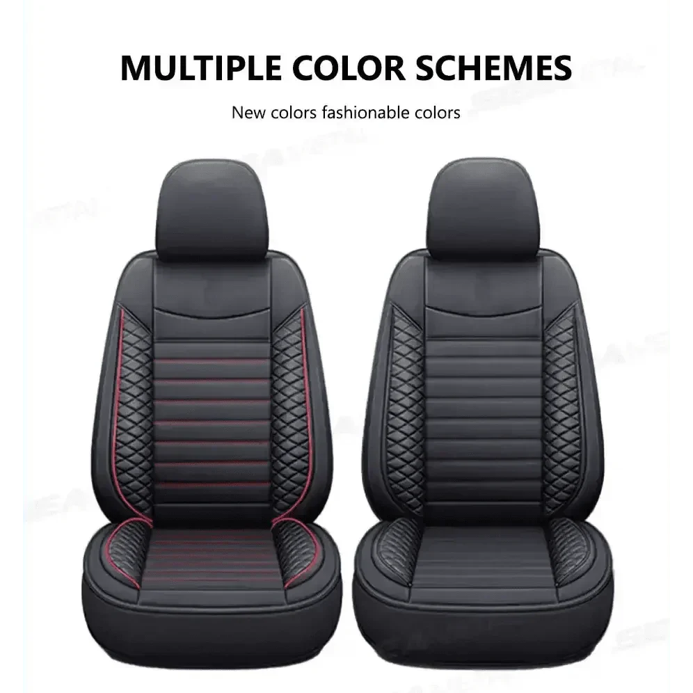Premium Black Leather Car Seat Covers by Seametal