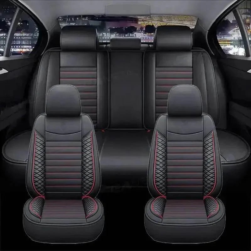 Premium Black Leather Car Seat Covers by Seametal