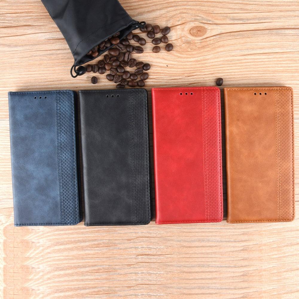 Premium Black Leather Flip Case for iPhone 11-14 Series