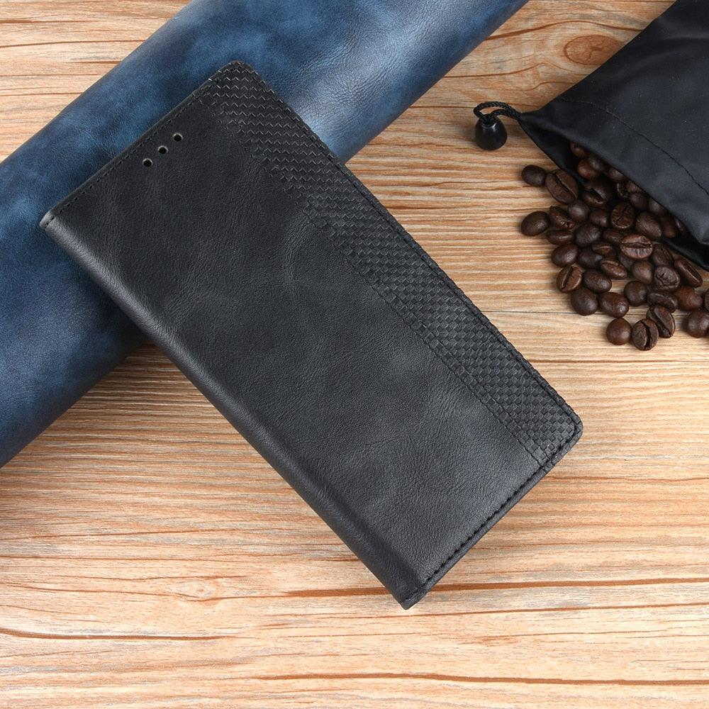Premium Black Leather Flip Case for iPhone 11-14 Series
