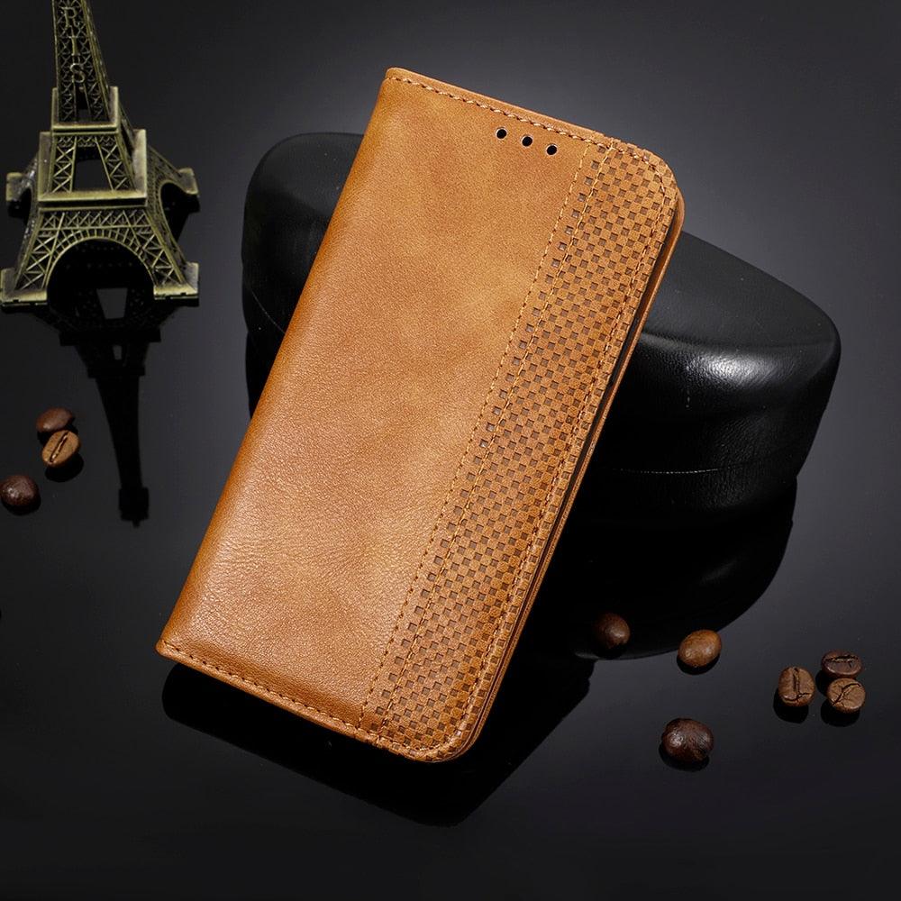Premium Black Leather Flip Case for iPhone 11-14 Series
